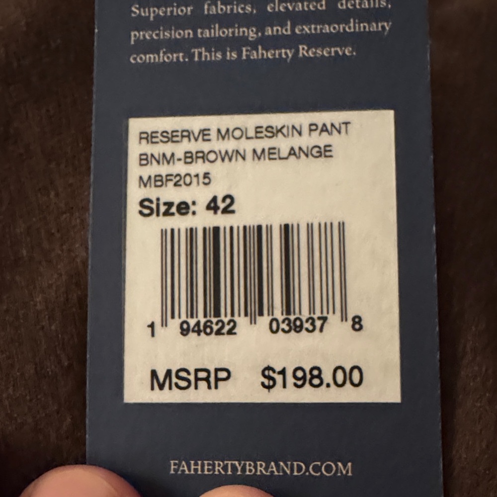 Faherty Moleskin Chinos - Brown Melange